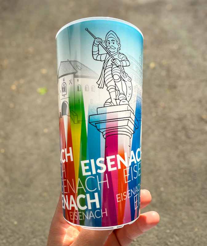 Der neue Mehrweg-Becher mit Eisenach-Motiv.