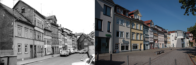 Schiffsplatz vor und nach der Sanierung